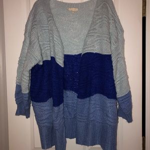 Promesa Blue Color Block Cardigan